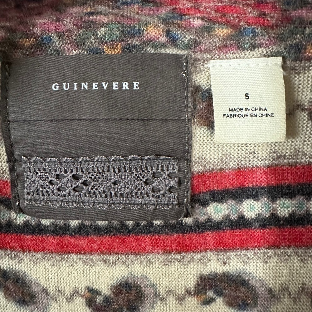 Anthropologie Guinevere Merino Wool Cardigan Sweater Bohemian Gypsy Fringe Small - Picture 15 of 16